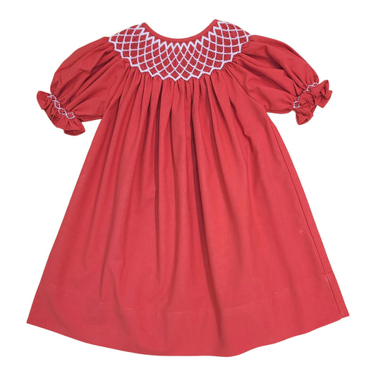 Catherine Red Dress - Wht. Pearl
