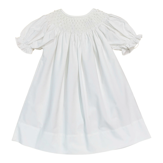 Catherine White Smocked Dress
