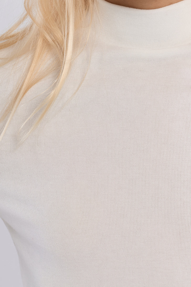 Off White Knitted Top-MTLF156