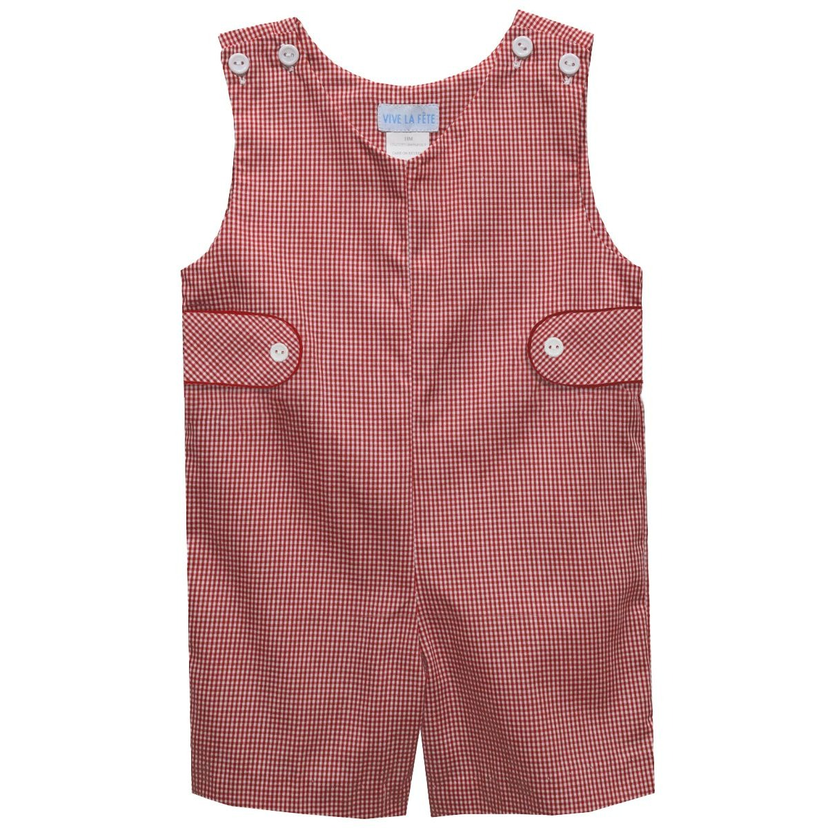 Red Mini Check Tabs Shortall