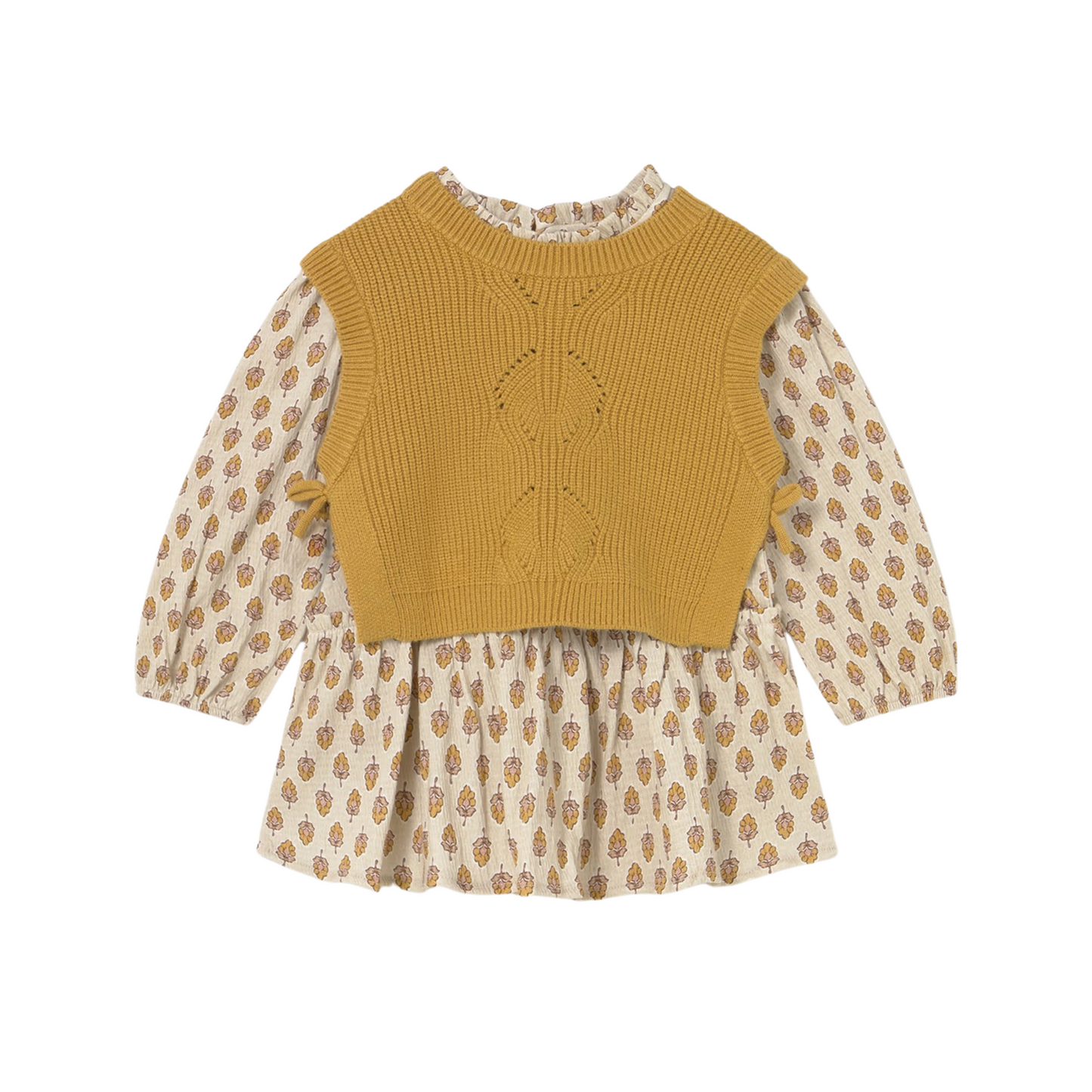 Floral Vest Dress - Honey