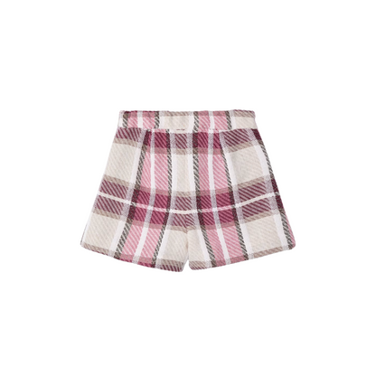 Girl's Plaid Shorts - Cherry