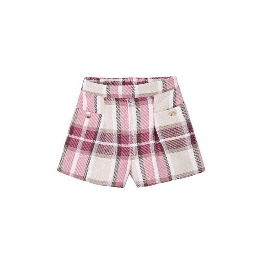 Girl's Plaid Shorts - Cherry