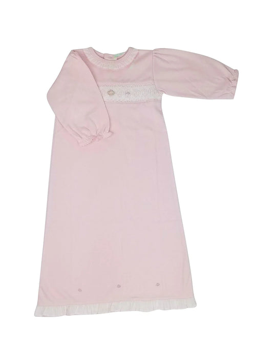 Pink Smocked Flowers Gown - 0099G