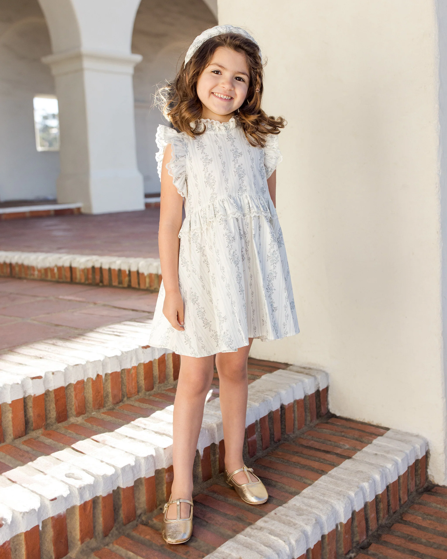 Alice Dress - French Floral Stripe