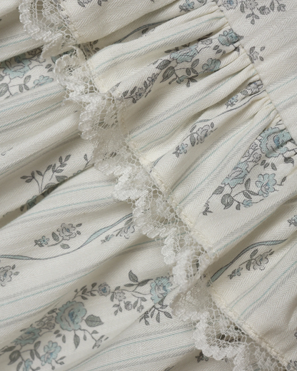 Alice Dress - French Floral Stripe