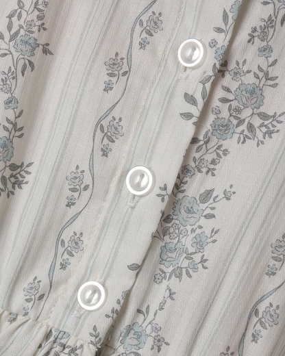 Alice Romper - French Floral Stripe