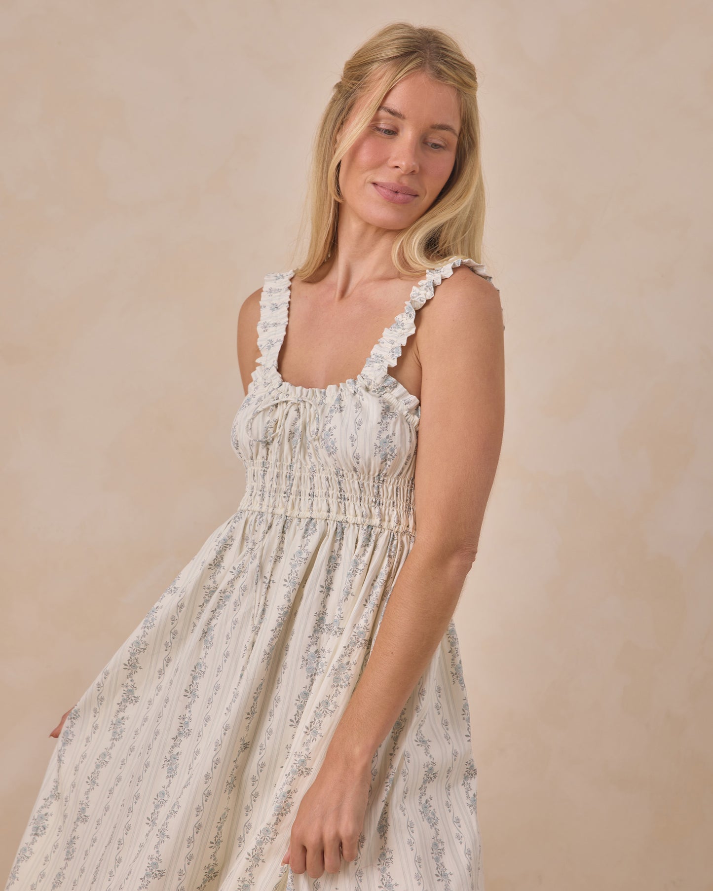 Women's Jane Dress - French Floral Stripe