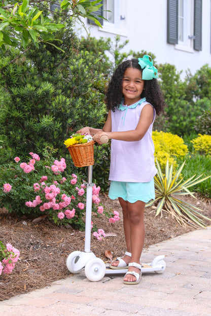 Nora Short Set - Lavender Stripe & Mint