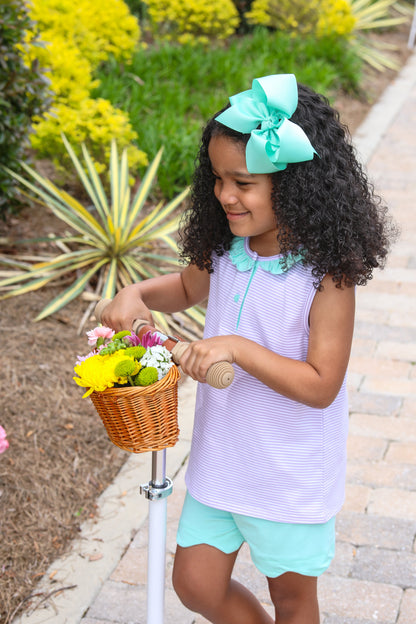 Nora Short Set - Lavender Stripe & Mint