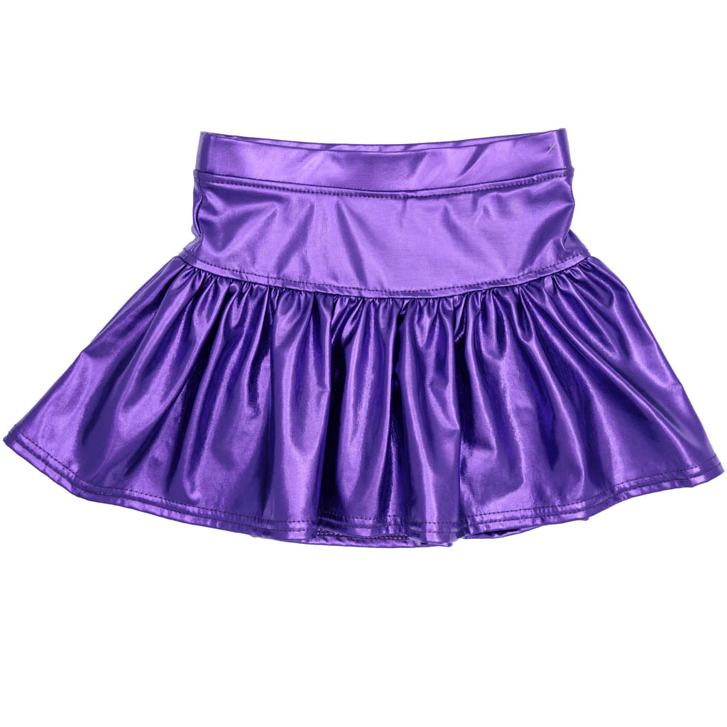 Metallic Gathered Skort