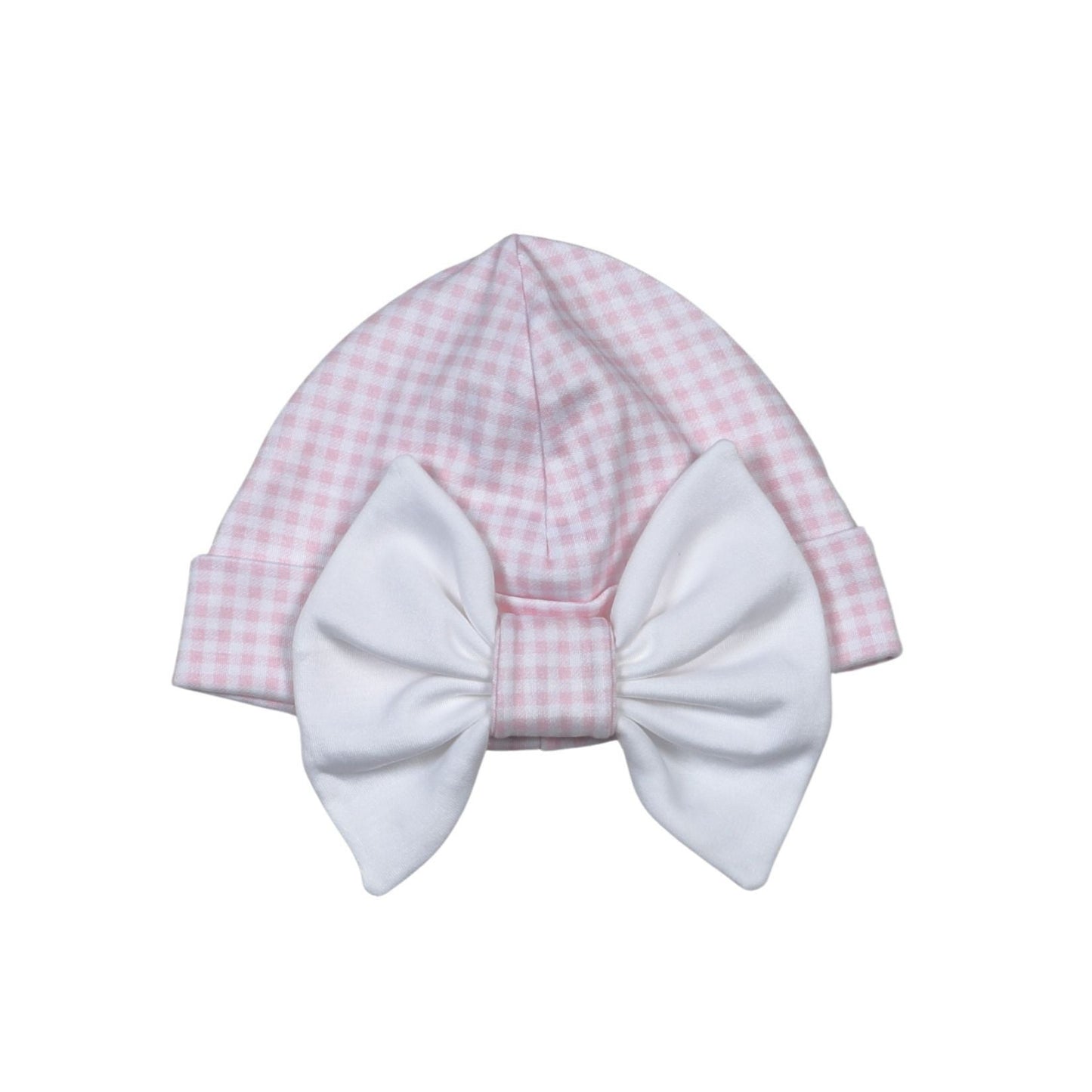 Pink Gingham Beanie