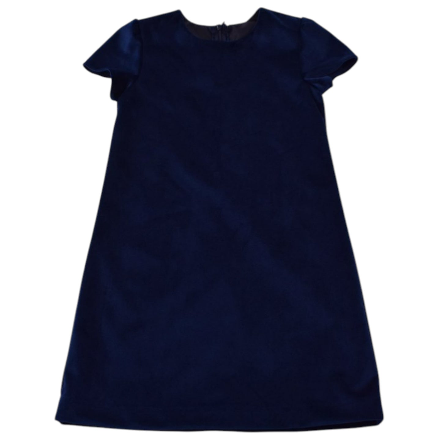A Line Velvet Dress - Navy