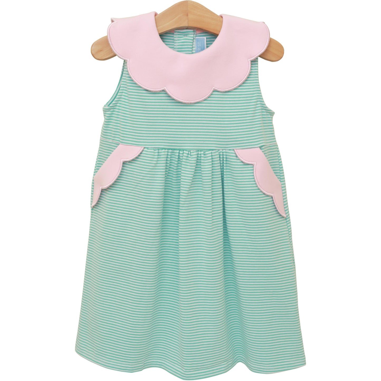 Penelope Dress - Mint Stripe & Light Pink