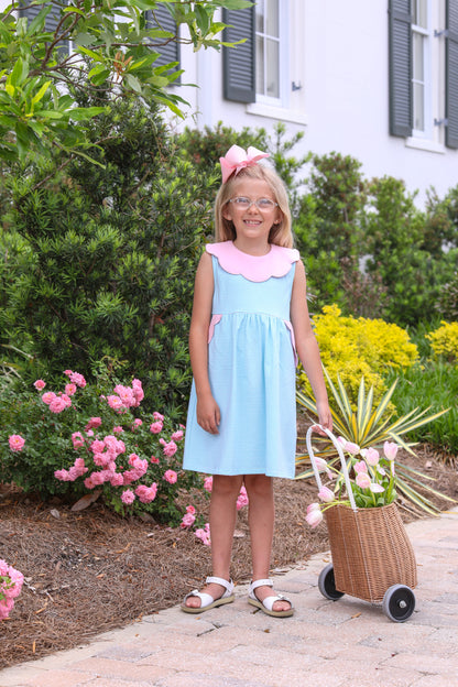 Penelope Dress - Mint Stripe & Light Pink