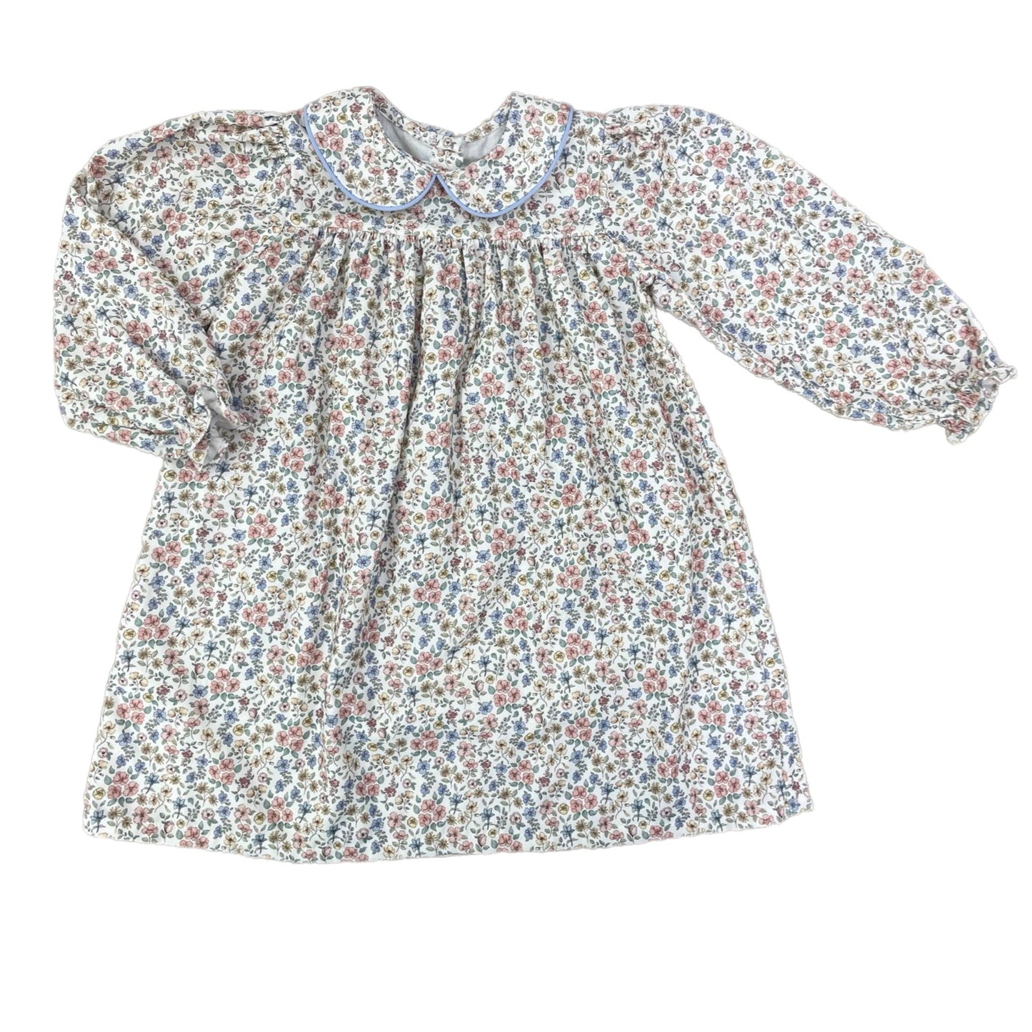 Blue Floral Cord Dress