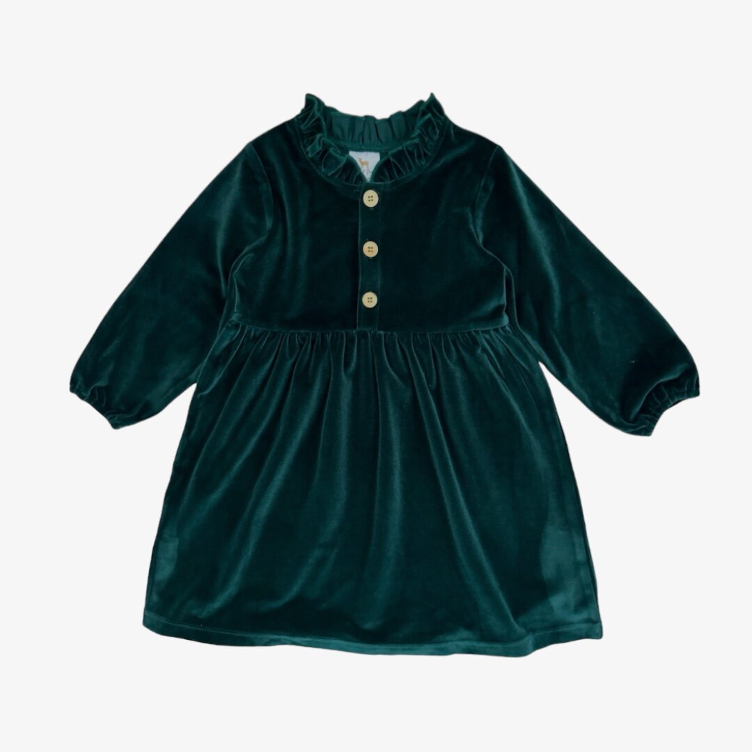 Samantha Dress - Evergreen Velvet