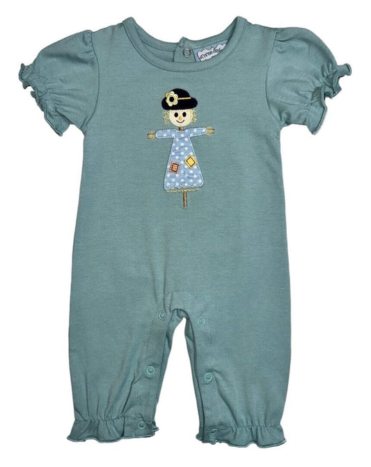 Scarecrow Appl. Girls Romper - 834