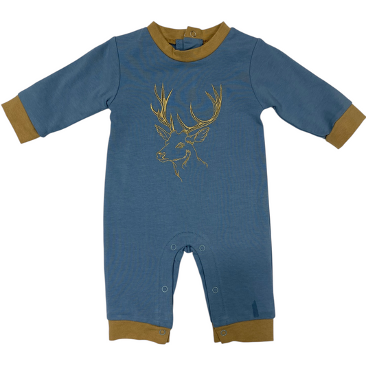 Deer Embroidery Boys Romper
