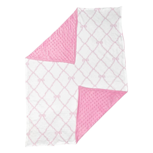 Pink Bow Print Blanket