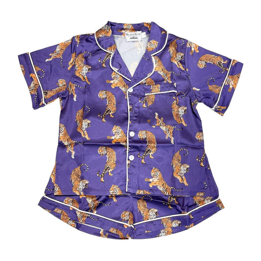 Purple Tigers Satin PJ Set