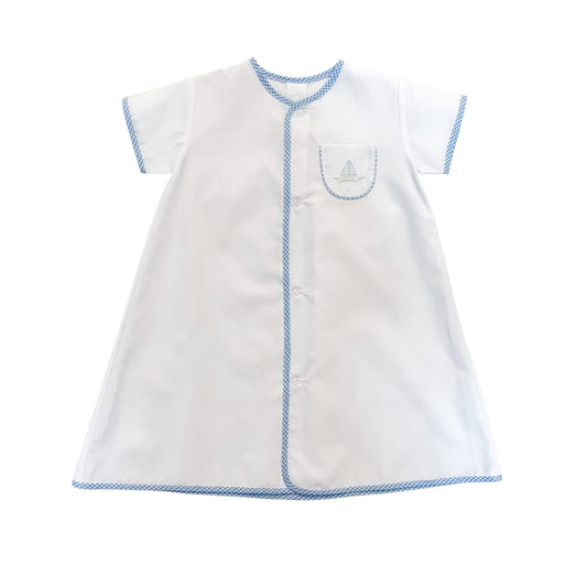 Boats Blue Check Daygown