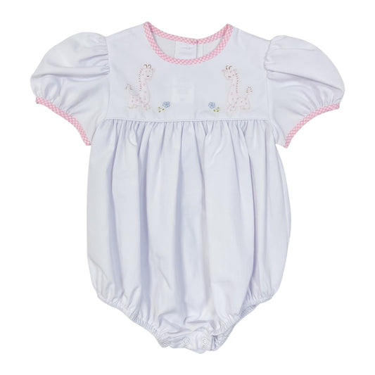 Pink Check Giraffe Bubble