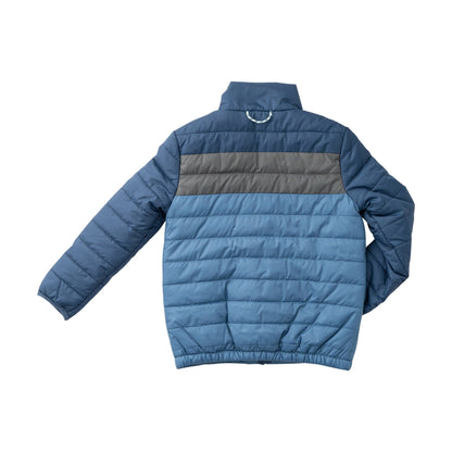 Colorblock Puffer Jacket - Denim Blue