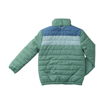 Colorblock Puffer Jacket - Spruce Green
