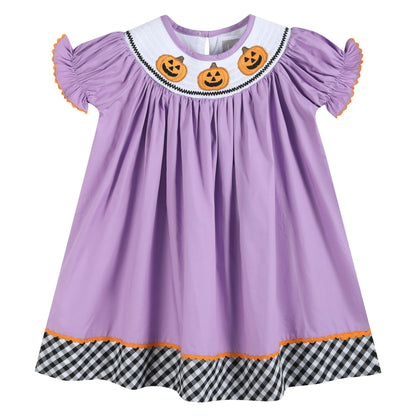 Purple Halloween Smocked Dress