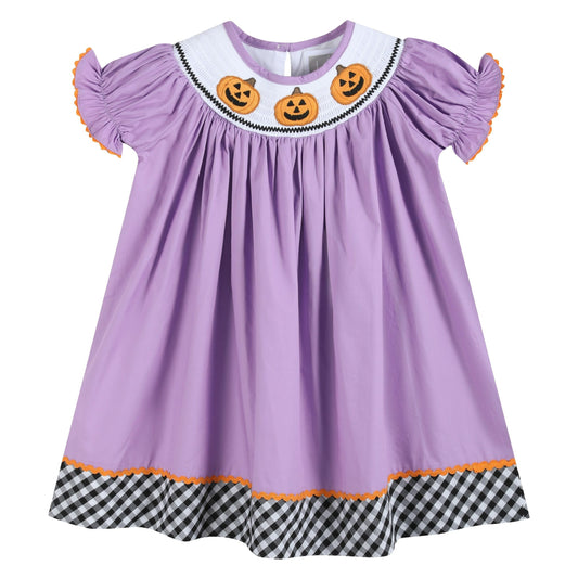 Purple Halloween Smocked Dress
