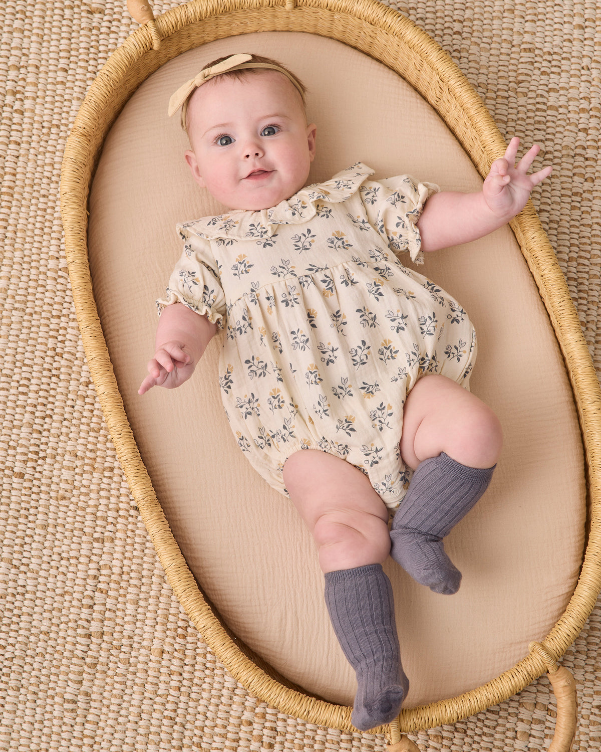 Collared Romper-French Floral/500CHAR