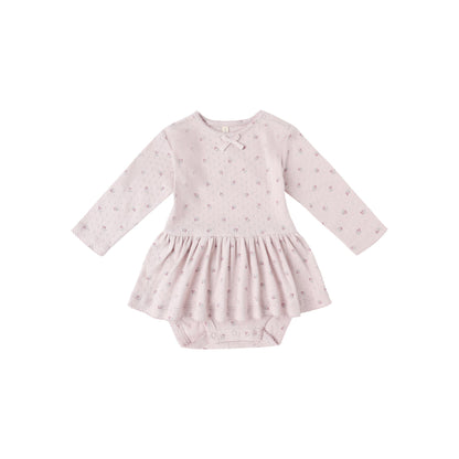 Pointelle Skirt Bodysuit - Lilac Ditsy