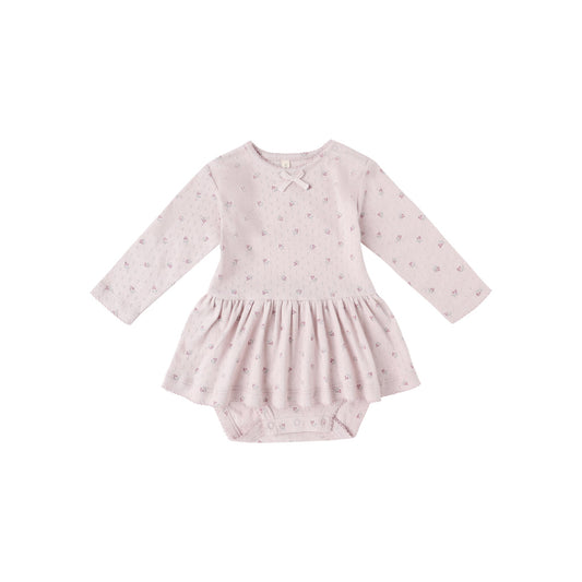 Pointelle Skirt Bodysuit - Lilac Ditsy