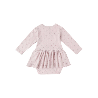 Pointelle Skirt Bodysuit - Lilac Ditsy