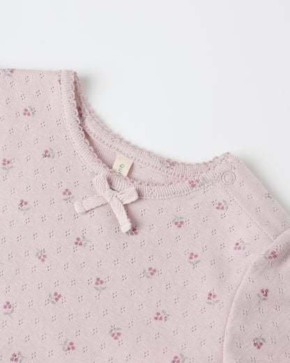 Pointelle Skirt Bodysuit - Lilac Ditsy