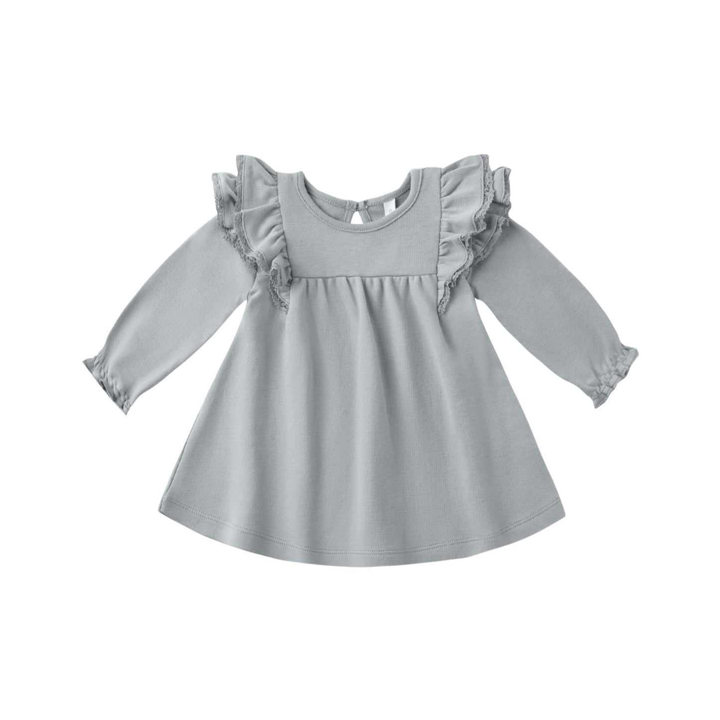 L/S Flutter Dress - Steel Blue