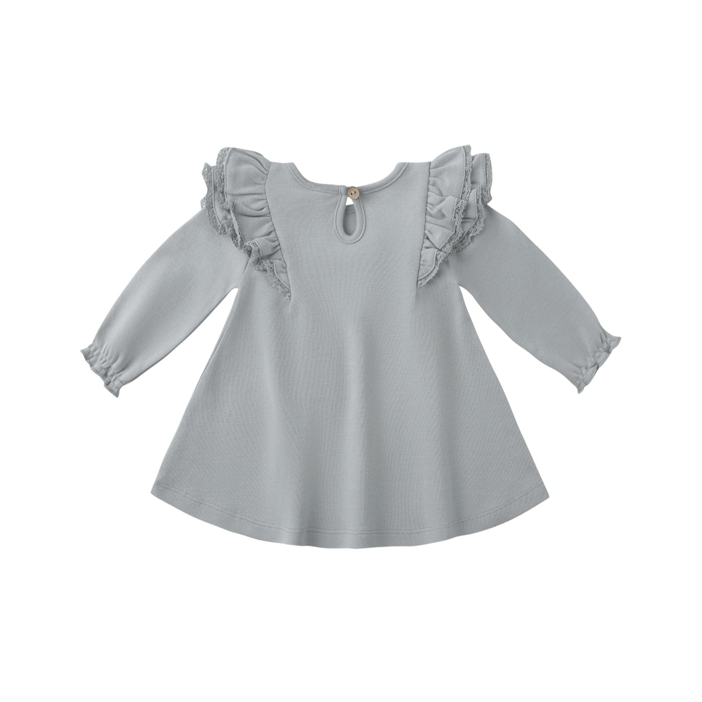 L/S Flutter Dress - Steel Blue