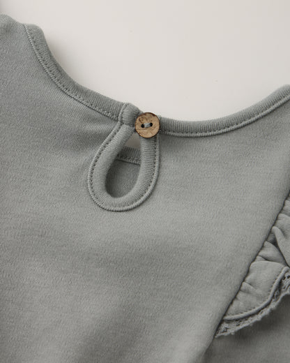 L/S Flutter Dress - Steel Blue