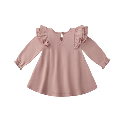L/S Flutter Dress - Rose