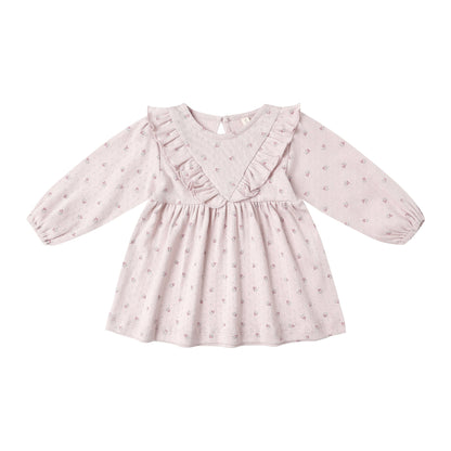 Ruffle V L/S Dress - Lilac Ditsy