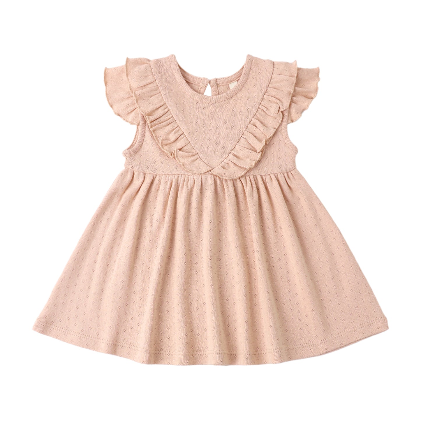 Sleeveless Ruffle V Dress - Melon