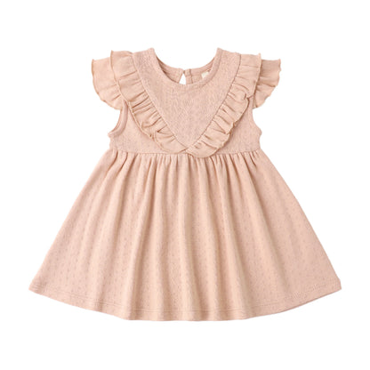 Sleeveless Ruffle V Dress - Melon