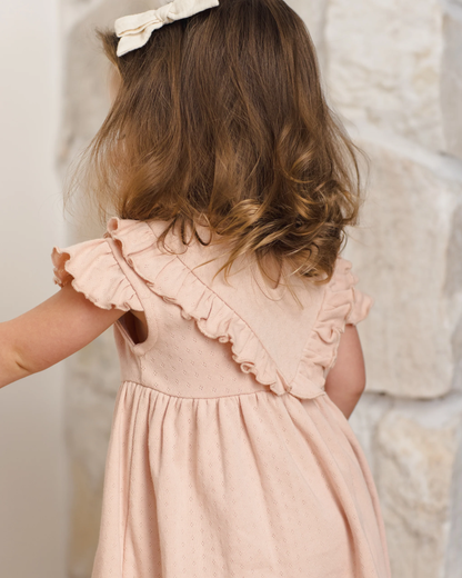 Sleeveless Ruffle V Dress - Melon