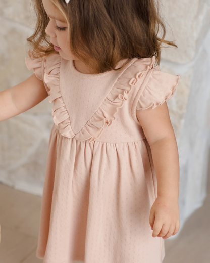 Sleeveless Ruffle V Dress - Melon