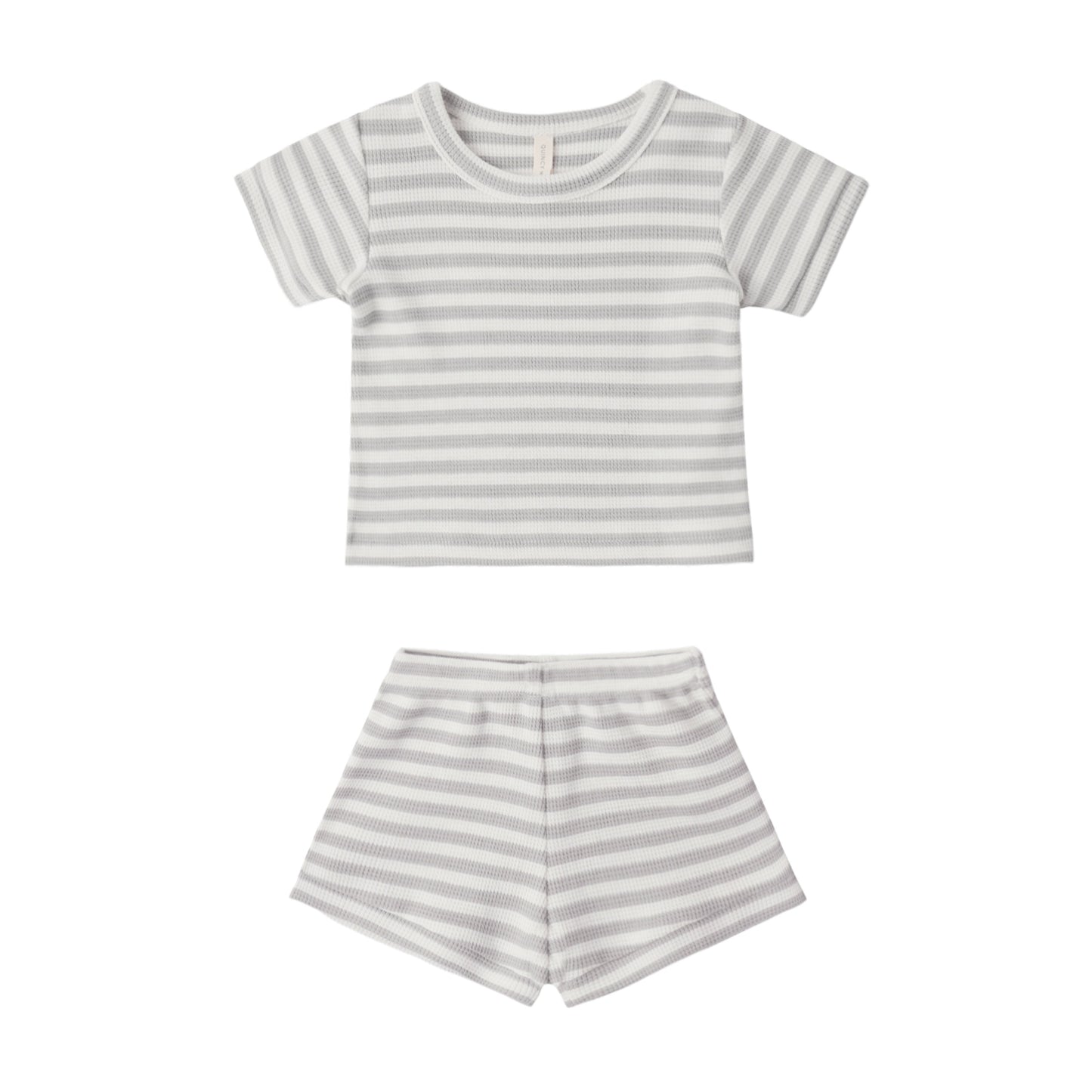 Waffle Shortie Set - Sage Stripe