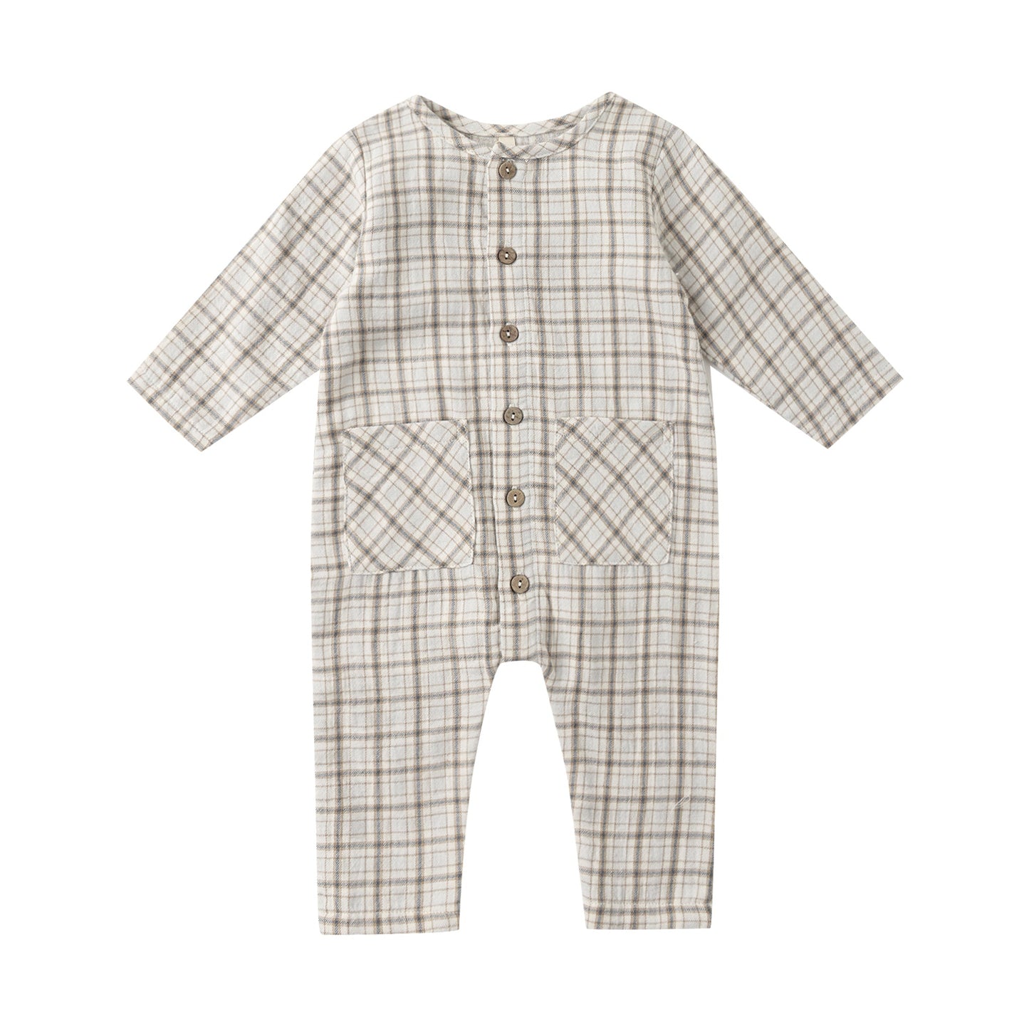 Pocket Jumpsuit - Blue Plaid
