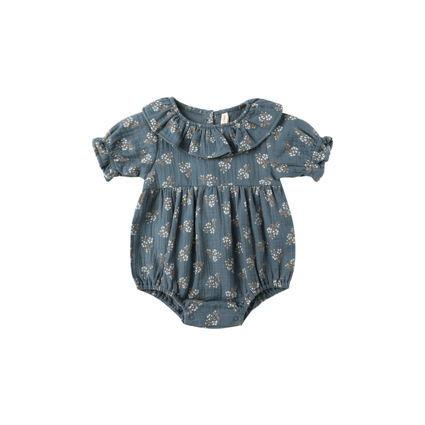 Collared Romper - Blue Floral