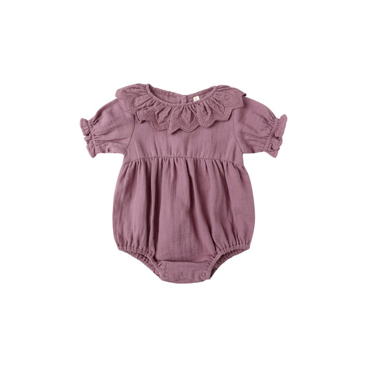 Collared Romper - Mulberry