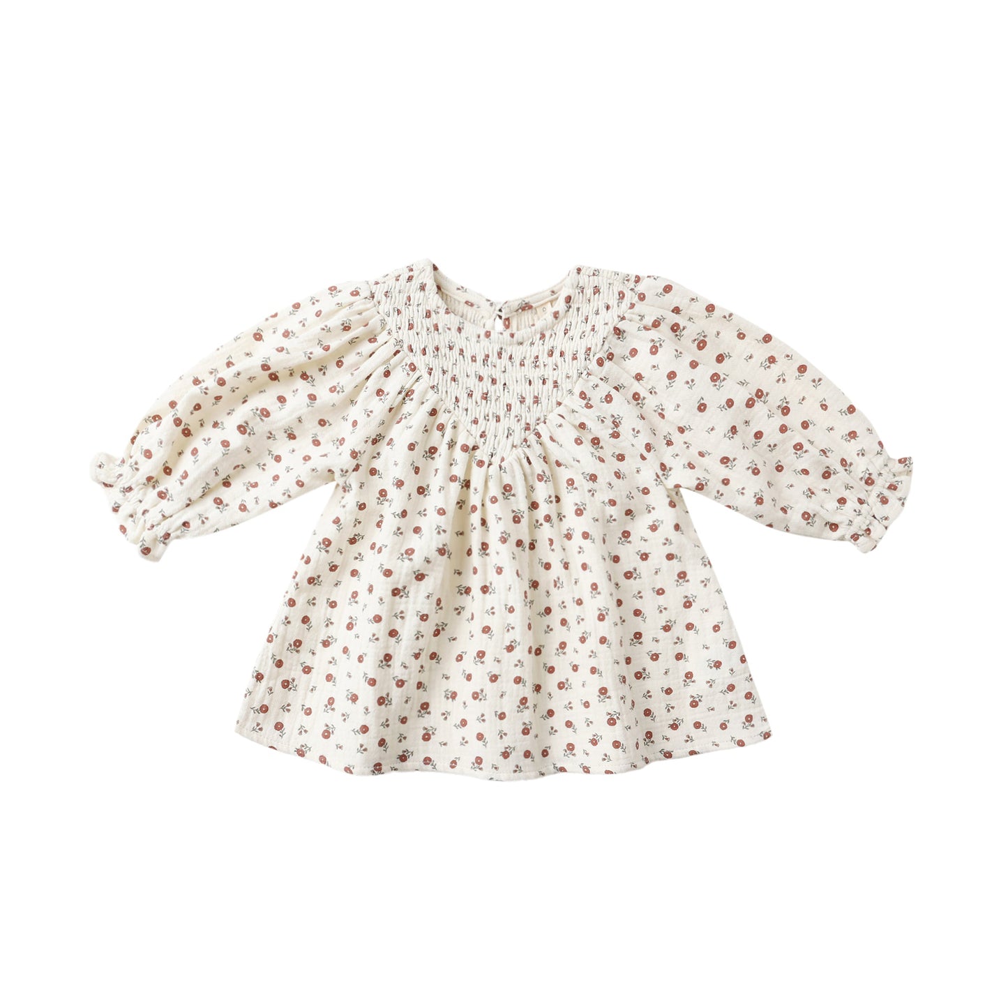 V Smocked Dress - Winter Ditsy